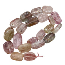 Load image into Gallery viewer, Kunzite Flat Nugget Bead Strand | 22x13x6 to 17x12x5mm | Pink, Green, Clear |