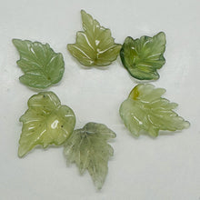 Load image into Gallery viewer, New Jade Carved Serpentine Leaf Bead Set | 28x23x4 to 23x24x4mm | 6 Beads |