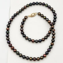 Load image into Gallery viewer, Dramatic Rainbow Red Cocoa Freshwater Pearl 14Kgf Necklace | 16 Inch |