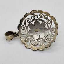 Load image into Gallery viewer, Moonstone Sterling Silver Round Filagree Pendant | 1 1/4" Long| Blue| 1 Pendant|