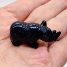 Load image into Gallery viewer, Hand-Carved Sparkling Standing Rhinosceros | 1 Figurine | | 1" Tall | Purple
