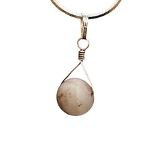 Load image into Gallery viewer, Pink Peruvian Opal Matte Finish Spinner Pendant | Pink, Black | 1 1/4" Long |