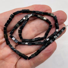 Load image into Gallery viewer, Tourmaline Chrome Translucent Strand Cube | 4x4mm | Black, Green | 100 Beads