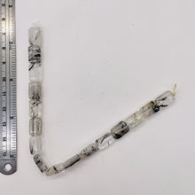 Load image into Gallery viewer, Tourmalinated Quartz Half Strand | 12x8x5mm | Clear White Black | 16 Beads |