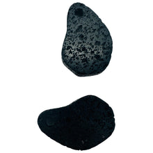 Load image into Gallery viewer, Lava Stone Carved Teardrop Pendant Beads | 48x34x7mm | Black | 2 Beads |
