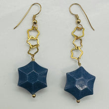 Load image into Gallery viewer, Twinkle Blue Dumortierite Star 14K Vermeil Earrings 309245DU