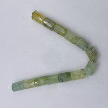 Load image into Gallery viewer, Tourmalated Prehnite Tube Bead Strand | 16x11mm | Green Black | 26 Beads |