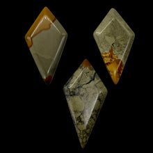 Load image into Gallery viewer, Owyhee Jasper Kite Briolette Pendant Beads | 43x23x4mm | Brown Gray | 3 Beads |