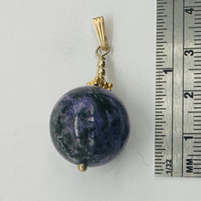 Load image into Gallery viewer, Charoite AAA Large Round 14K Gold Filled Pendant | Purple, White | 1 1/2" Long |