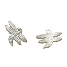 Load image into Gallery viewer, Dragonfly Premium Hand Carved Etched Mother-of-Pearl Beads | 16x10mm | 2 Beads |