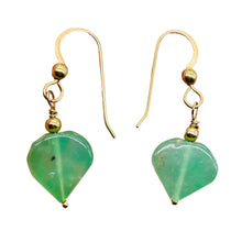 Load image into Gallery viewer, Chrysoprase Hearts W/ 12Kgf Earrings Delightful #310662A