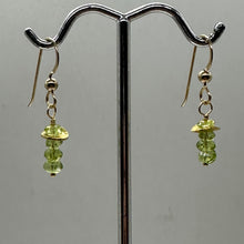 Load image into Gallery viewer, Peridot Natural Green Faceted Rondelle 14K Gold Filled Earrings | 1" Long |