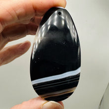 Load image into Gallery viewer, Sardonyx Focal Pendant Bead | Black, White | 60x33x6mm | 1 Bead |