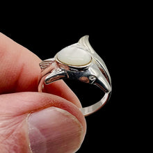 Load image into Gallery viewer, Mother of Pearl Leaping Dolphin Sterling Silver Ring | Size 6 | Silver | 1 Ring|