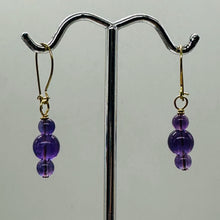 Load image into Gallery viewer, Amethyst 14K Gold Filled Exotic Drop Earrings | Purple/Gold | 2 1/4" Long |