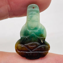 Load image into Gallery viewer, Jade Meditating Buddha Seated Charm| 30x20x2mm | Green, Red | 1 Pendant Bead |