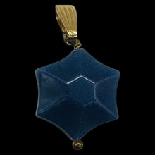 Load image into Gallery viewer, Hand Carved Dumortierite Star Pendant 14K Gold Filled Blue Gemstone 1in