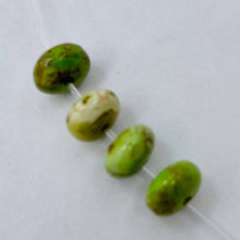 Load image into Gallery viewer, Gaspeite High Grade 6mm Rondelle Beads | 6mm | Green Brown | 4 Beads |