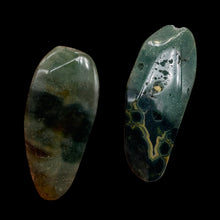 Load image into Gallery viewer, Ocean Jasper Old Stock Long Oval Beads| 45x22x6 to38x20x7mm|Green, Gray| 2 Beads