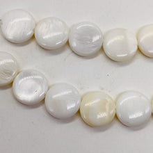 Load image into Gallery viewer, Mother of Pearl Natural Pi Circle Round Beads | 11x3mm | White | 4 Beads |