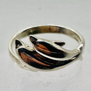 Sterling Silver Leaping Dolphins Ring | Size 7.5 | Silver | 1 Ring |
