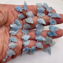 Load image into Gallery viewer, Natural Aquamarine Leaf Bead Strand | 150cts | 20x13x4 - 16x10x3mm | 35 Beads |