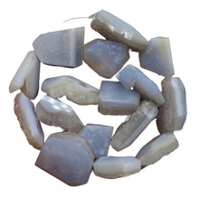 Load image into Gallery viewer, Drusy Blue Chalcedony 136g Quadrilateral Strand | 31x20 to 21x17mm| Blue, White|