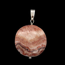 Load image into Gallery viewer, Red Zebra Jasper Disc and Sterling Silver Pendant | 29x5mm (Disc) | 1.75" Long