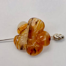 Load image into Gallery viewer, Plumeria! Carved Carnelian Hawaiian Flower Bead | Orange | 25x6mm | 1 Bead |