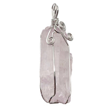 Load image into Gallery viewer, Light Lavender Kunzite Sterling Silver Wire-Wrap Crystal Prendant| 2 Inch Long|