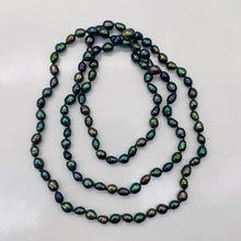 Load image into Gallery viewer, Fresh Water Rainbow Pearl Hand-Knotted Necklace |32&quot; Long | Blue Purple Gold |
