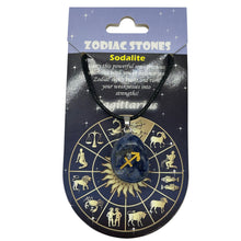 Load image into Gallery viewer, Zodiac Sagittarius Sodalite Stone Pendant | 1 1/2" Long| Blue, White| 1 Pendant|