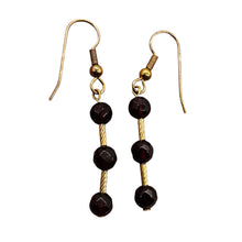 Load image into Gallery viewer, Rhodolite Garnet Faceted 14K Gold Filled Earrings | 1 3/4 inches long |