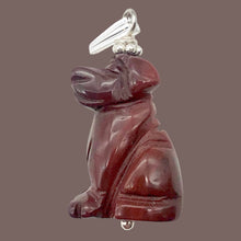 Load image into Gallery viewer, Red Jasper Dog Pendant | Semi Precious Stone Jewelry | Sterling Silver |