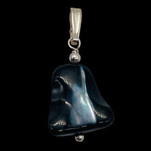Load image into Gallery viewer, Black Lip Shell Sterling Silver Drop Pendant | 1" Long| Black White| 1 Pendant |