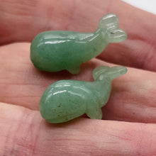 Load image into Gallery viewer, Splash 2 Adorable Green Aventurine Whale Animal Beads | 20x13x11mm | Green