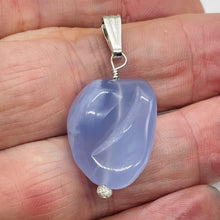 Load image into Gallery viewer, Blue Chalcedony Sterling Silver Designer Pendant | 1 1/2" Long| Blue| 1 Pendant|
