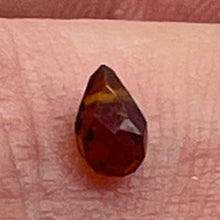 Load image into Gallery viewer, Merlot Zircon Gemstone .37 ct Briolette Bead | 5x3mm | Dark Orange| 1 Bead |