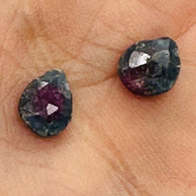 Load image into Gallery viewer, Ruby Zoisite Exquisite Flat Pear Briolette Beads | 7x5x3mm| Green, Red| 2 Beads|