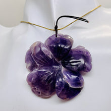 Load image into Gallery viewer, Amethyst Carved Pendant Flower | 55x8mm | Purple White | 1 Bead |