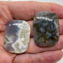 Load image into Gallery viewer, Moss Agate, Flat Rounded Rectangle Pendant Beads | 40x30x8mm| Black, White | 2 |