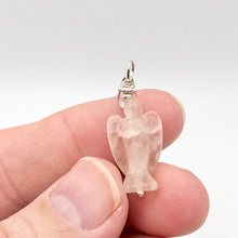 Load image into Gallery viewer, Rose Quartz Angel Pendant Necklace | Semi Precious Stone Jewelry|Silver Pendant