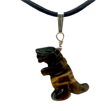 Load image into Gallery viewer, Tigereye Tyrannosaurus Rex Dinosaur Pendant Necklace|Sterling Silver Jewelry