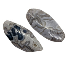 Load image into Gallery viewer, Ocean Jasper Old Stock Long Oval Beads| 45x22x6 to38x20x7mm| Gray, Black|2 Beads