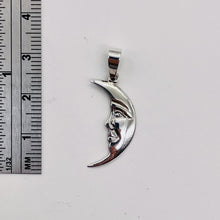Load image into Gallery viewer, Man in the Moon Sterling Silver Charm | 1 1/4" Long | Silver | 1 Pendant |