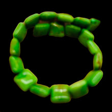 Load image into Gallery viewer, Turquoise AAA Square Bead Half Strand | 10x10x5mm| Green, Gold, Brown| 19 Beads|