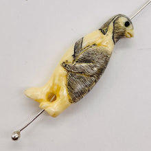 Load image into Gallery viewer, Etched Carved Penguin Pendant Bead | 33x13x6mm | White Black | 1 Bead |