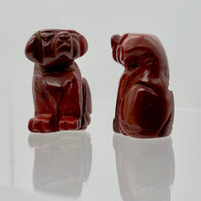 Load image into Gallery viewer, Faithful 2 Brecciated Jasper Hand Carved Dog Beads | 22x15x15mm | Red