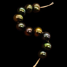 Load image into Gallery viewer, Natural Green Gold Red Freshwater Pearl Parcel 10 Round 5mm Cultured Pearls