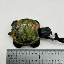 Load image into Gallery viewer, Unakite Stone Turtle Pendant Necklace | 3/4' Long | Green, Pink | 1 Pendant |